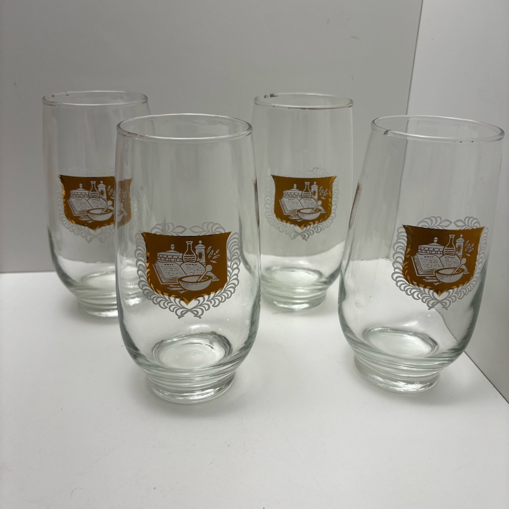 Libbey vintage 70s Apothecary Pharmacy drinking glasses: set of 4